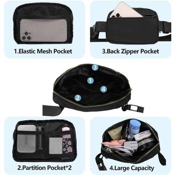 New Waist Pack for Running Fanny‎ Pack for Women and Men Crossbody Belt Bag - Picture 5 of 6